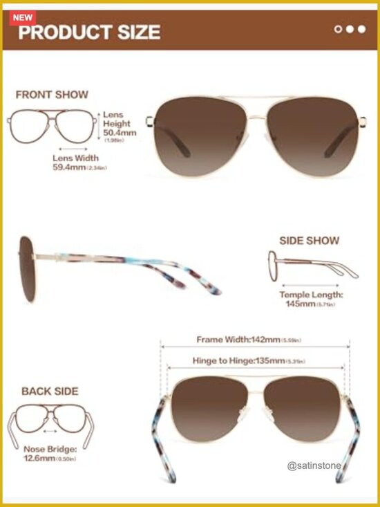 Acetate Frame Polarized Aviator Sunglasses UV400 Protection main image 6